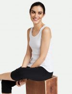 Enamor Sleeveless Scoop Neck Regular Length Tank Top For Women - Relaxed Fit, Soft and Breathable Cotton - E025 - Image 3