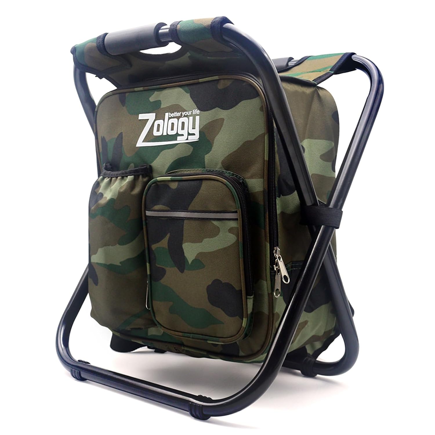 719baadqN8L._SL1500_.jpg CAMPORT Folding Camping Chair Stool Backpack with Cooler Insulated Picnic Bag, Hiking Camouflage Seat Table Bag Camping Gear for Outdoor Indoor Fishing Travel Beach BBQ - Image 1