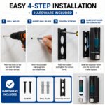 BATH GURU Wall Mounted Soap Dispenser for Bathroom, Kitchen & Office, 400 ml Each, White & Black, Pack of 2, ABS Plastic Liquid Soap, Shampoo, Sanitizer & Lotion Dispenser with Mounting Hardware - Image 7