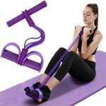 Multifunction Tension Rope, 6-Tube Elastic Yoga Pedal Puller Resistance Band, Natural Latex Tension Rope Fitness Equipment, for Abdomen/Waist/Arm/Leg Stretching Slimming Training