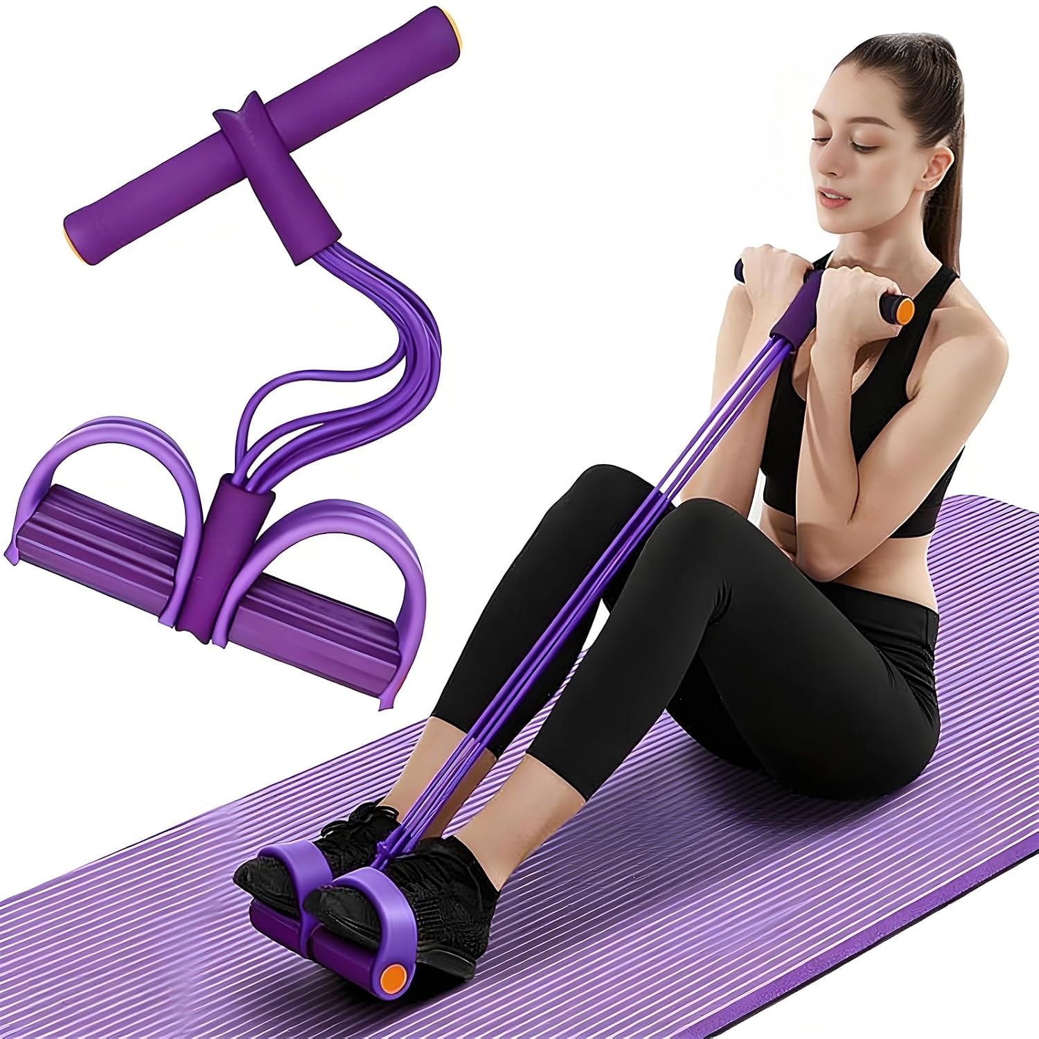 719w4vbRFCL._SL1500_.jpg Multifunction Tension Rope, 6-Tube Elastic Yoga Pedal Puller Resistance Band, Natural Latex Tension Rope Fitness Equipment, for Abdomen/Waist/Arm/Leg Stretching Slimming Training - Image 1