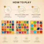 Wooden Montessori Puzzle Board Set for Toddlers 3-5 Years, Alphabet ABC Letters, Numbers, Shapes Matching Puzzle, Educational Learning Toy for Preschool Kids Boys Girls Age 2 3 4 5 Years - Image 5