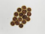Ekta Enterprise Natural Coffee Brown Dark Wooden Button with Brass Gold Ring Dia. 12mm 2 Holed Buttons for Designer Collection of Ethnic Ware, Sewing, DIY Art and Craft (Pack of 20) - Image 2
