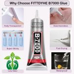 FITTDYHE B7000 Jewelry Glue, Transparent, Waterproof, Multi-Purpose, Super Adhesive, 3 x 50ML/19oz, Rhinestone, Fabric, Nail Art, Phone Repair - Image 3