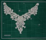 White,Vintage Dyeable Hand Crafted Embroidered Rayon Neck Lace Patch | material for Lace Jewelry,Scrap Book,Suits,Shirts,Dresses Qty 1 piece ,Used As Trims,Borders,Designer Embroidery Patch,Applique,Sewing Supplies,DIY Art & Craft . - Image 3
