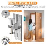 Self Closing Door Hinge Heavy Duty Adjustable Spring Door Closer Soft Close Hinges Auto Close Door Hinge for Wooden Door Home Office Security Door Hardware (Silver) - Image 8