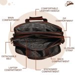 Leather World Synthetic Leather Briefcase: 15.6 Inch Brown Laptop Office Expandable Messenger Shoulder Bag for Men and Women - Image 5