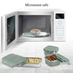 MILTON Lush Lunch Box I 1 Stainless Steel Container + 2 Microwave Safe, Cool Touch Body SS Container I BPA Free I Stylish Durable Jacket I Ideal for Office, School, Outdoor, Picnic, Pastel Green - Image 3