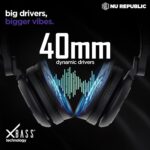 Nu Republic Starboy with 54 Hour Playtime,X-Bass® Technology,40mm Neodymium Drivers,Gaming Mode,Bluetooth V5.4,Dual Pairing,Dual Stereo,Type-C Fast Charging ENC Bluetooth Over Ear Headphones (Black) - Image 6