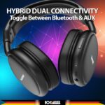 Blaupunkt BH31 AudioX Bluetooth Wireless Over Ear Headphones I 40MM Drivers I HD Sound I Soft PU Headband I Media & Volume Control with Built in Mic I TurboVolt Fast Charging I AUX Port (Black) - Image 5