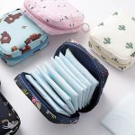 T ESSENTIALS Small Pouch for Women Girls Sanitary Napkin Bag Menstrual Pad Bag Makeup Organizer Cosmetic Bag Mini Travel Pouch for Charger Earphone Accessories Organizer for Handbag & Purse (Blue) - Image 6