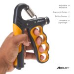 Boldfit Hand Gripper 100kg Hand Grip Forearm Strengthener Finger Gripper Exercise Gym Hand Grip Strengthener With Counter Hand Griper For Men & Women Five Finger Gripper - 100kg Orange - Image 3