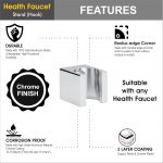 Health Faucet Wall Hook Stand/Hook/Bracket Made with Aluminum (Solid Metal) for Health Faucet and Hand Shower Silver/Chrome (Pack of 1) - Image 5