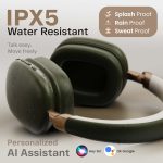 GOBOULT Fluid X Headphones Bluetooth Wireless 60H Playtime, 40mm Bass Driver,Zen ENC Mic,Type-C Charging,Gaming Mode, BTv 5.4, Made in India, Headphones Wireless with mic (Pine Green) - Image 12