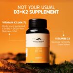 Rasayanam Vitamin D3 K2(MK-7) | 100% Vegan Vitamin D3 | Superior K2(MK-7) from Balchem, USA | For Calcium Utilization, Bone Strength & Heart Health | D3 Supplement For Immunity | 120 Veg Tablets - Image 2