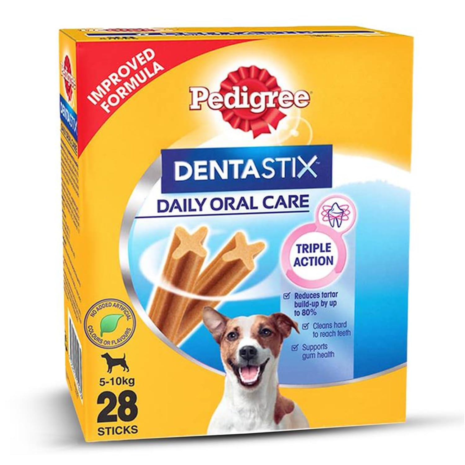 71C7OcYaC1L._SL1500_.jpg Pedigree Dentastix Oral Care Dog Treat, Adult Small Breed (5-10 kg), 440 g, Recommended by Vets, Supports Gum Health, Reduces Risk of Gum diseases - Image 1
