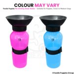 Foodie Puppies Portable Dog Water Bottle, (530ml,18Oz) Color May Vary | Leak-Proof Easy Squeeze Pet Water Dispenser with BPA-Free Drinking Cup | Walking, Hiking, Travel & Road Trips - Image 2