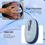 ZEBRONICS Groot Wireless Mouse, Dual Mode (2.4GHz + BT), Upto 1600 DPI, Silent Operation, 3 Buttons, Comfortable & Ergonomic, for Mac | Laptop | Computer, with 2 Years Warranty (Blue) - Image 4