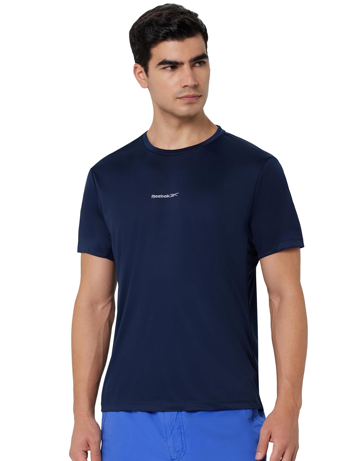 71CK8MyBVDL._SL1500_.jpg Reebok Men's Polyester Gym T-Shirt - Quick Dry Moisture Wicking Sports T-Shirt for Men | Workout Running Training Tshirt for Men | Half Sleeve Active Tee - Image 1