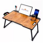 Study Table Bed Table Premium Laptop Table/Foldable and Portable Wooden/Writing Desk for Office/Home/School (Wood Cotted) - Image 3