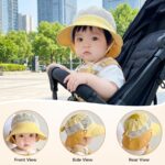 SNOWIE SOFT® Baby Sun Hat Summer Cap for Baby Girl 1-3 Years, Sun Protection Cap Bucket Hat with Chin Strap and Back Sun Shield Breathable Summer Protection Caps Visor Hats UV Caps for Beach Travel - Image 5