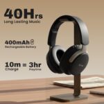 EVM EnSonic Over Ear Wireless Headphones | Bluetooth 5.3+EDR | 40mm Drivers | Deep Bass Sound | 40H Playtime | HD Mic | Foldable Design | AUX Support, Lightweight | 1-Year Warranty (EVM-WHF-01-Black) - Image 5