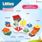 Little's Geometric Shape Sorter | 25 Pieces with 5 Shapes & Colors | Enhances Sensory Development - Image 2