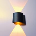 Metal 2 Watts 2 Ray Oval Warm White Color Up Down Led Outdoor Indoor Ip65 Exterior Wall Step Light Fixture Waterproof Lamp