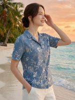 Premium Floral Prints Shirt for Women with Short Sleeves, Ultra-Soft Cotton Blend, Regular Fit Womens Stylish Shirt Casual, Formal, Party, Beach, Summer Wear - Image 5