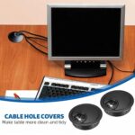 Prince Eleven Desk Grommet for Wire Organizer | Stainless Steel Desk Cord Cable Hole Cover | Computer Cable Manager, Metal Cover for Desk Wire Organization, PC Desk Cables Grommet for Office (Black) - Image 5