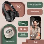 Noise Airwave Max 4 Wireless Over Ear Headphones with 70H Playtime, ENC, 40mm Driver, Low Latency(up to 40ms), Dual Pairing, BT v5.4 (Calm Beige) (AUD-HDPHN-4-BEIGE) - Image 2