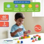 Skillmatics Brain Blocks, 3D Early STEM Building Blocks Game for Kids, Shapes, Balance & Pattern Play, 3 Levels of Challenge Cards, Screen-Free Learning Toy, Gift for Boys & Girls Ages 4, 5, 6, 7 - Image 6