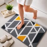 Roseate Mosaic Super Soft (40x60 cm) Microfibre 2000 GSM Bath Mat Super Absorbent Anti-Skid Door Mats for Home/Bathroom Mat/Bedroom/Kitchen/Floor Mat (Grey) Pack of 1 - Image 3