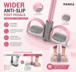 PANCA Fitness Tension Rope with Wider Pedal | 6 Tube Elastic Yoga Pedal Puller Resistance Band | Exercise Stretching Band for Abs, Waist, Legs & Full Body Workout | Home Gym Equipment (Pink) - Image 8