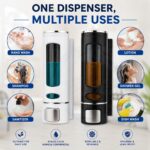 BATH GURU Wall Mounted Soap Dispenser for Bathroom, Kitchen & Office, 400 ml Each, White & Black, Pack of 2, ABS Plastic Liquid Soap, Shampoo, Sanitizer & Lotion Dispenser with Mounting Hardware - Image 3
