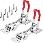 Heavy Duty Toggle Clamp Latch, Adjustable Quick Release Draw Latch with Lock Hole, 330lbs Holding Capacity for Tool Box, Cabinet, Door, Case, Lid, Woodworking Jig & IndustrialEquipment (4)