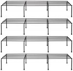 Amazon Brand - Solimo Anti-Rust Metal Plant Stand | Set of 4 | Rectangular | 120Kg Load Capacity | Galvanized Metal Planter/ Pot Stand with 7 Layer Coating | for Living Room/Outdoor/ Balcony | Black
