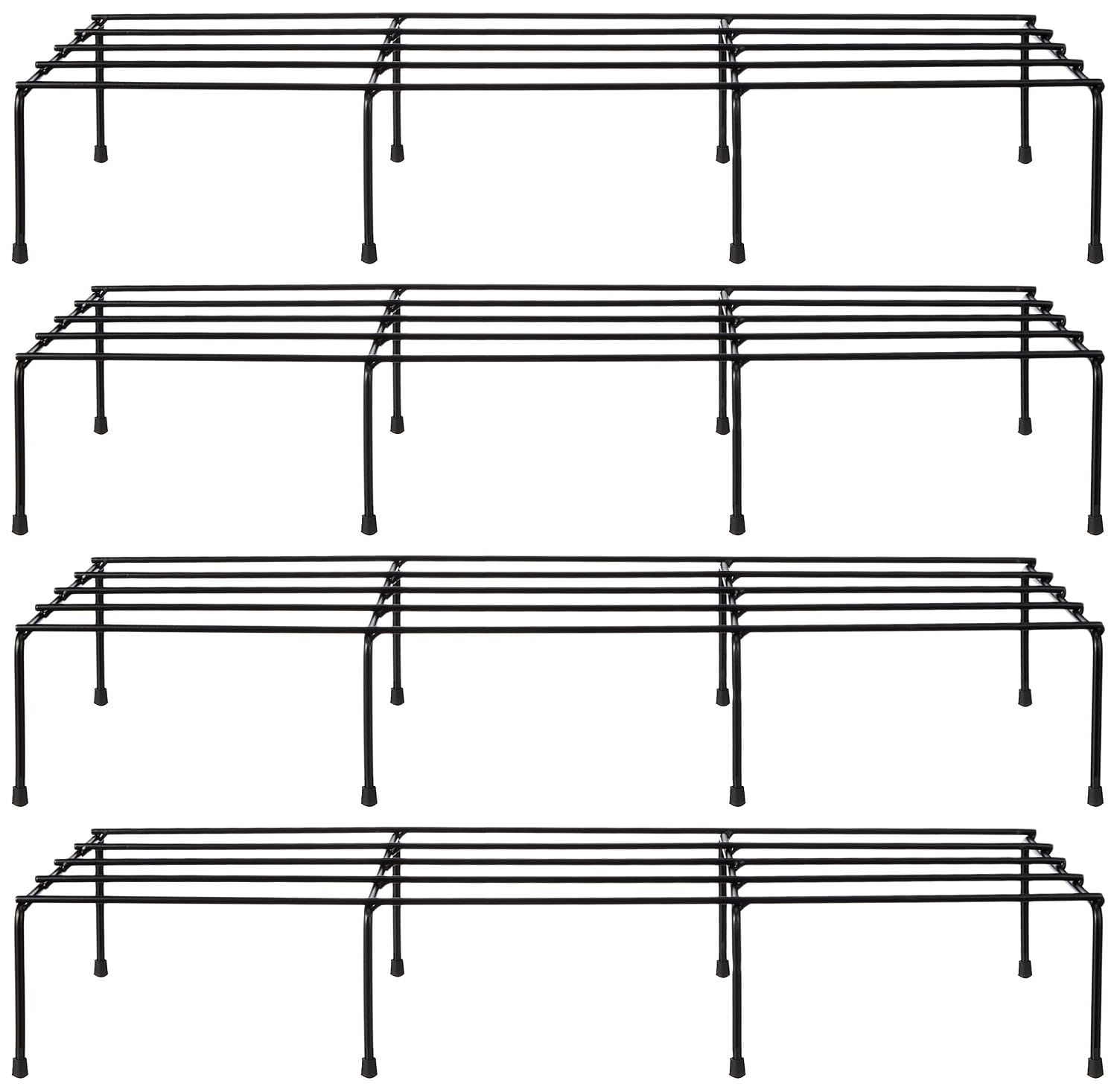 71DeYaaTL._SL1500_.jpg Amazon Brand - Solimo Anti-Rust Metal Plant Stand | Set of 4 | Rectangular | 120Kg Load Capacity | Galvanized Metal Planter/ Pot Stand with 7 Layer Coating | for Living Room/Outdoor/ Balcony | Black - Image 1