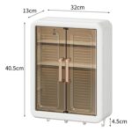 KINHA Wall Mounted Storage Cabinet for Kitchen & Bathroom – Multipurpose Plastic Wall Shelf Organizer with Doors, Space Saving Hanging for Bathroom Accessories, Kitchen Storage Rack - Image 2