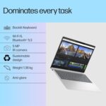 HP Pavilion Plus, Intel Core i5-1335U-13th Gen Laptop, (16GB LPDDR5x,512GB SSD),IPS, 300 nits, 14''(35.6cm) 2K,Win 11, M365 Basic(1yr), Office Home 24, Silver,1.38kg, 5MP Camera w/Shutter, ew0107TU - Image 3