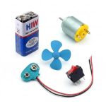 Electronic Experiment Project DIY Kit with 9V Battery, Battery Clip, on Off Switch, DC Toy Motor, Blade Fan for Science Projects
