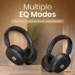 Portronics Muffs M5 Over Ear Hybrid ANC Bluetooth Headphone with Upto 50 Hours Playtime, Quad Mic, Transparency Mode, Gaming/Music Mode, BT V5.3, Adjustable Fit, Type C Fast Charging(Black) - Image 9