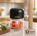 AGARO Elite Rechargeable Mini Electric Chopper, Food Grade Bowl, Stainless Steel Blades, Rechargeable, One Touch Operation, for Chopping Garlic, Ginger, Onion, Vegetable, Nuts, 250 Ml, Black - Image 9