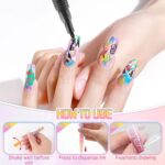 12 Color 3D Nail Art Pen Set DIY Nail Polish Drawing Pens Fine Tip Nail Graffiti Pens for Salon Home Use Quick Dry Waterproof Nail Design Tools - Image 5