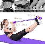 Multifunction Tension Rope, 4-Tube Elastic Yoga Pedal Puller Resistance Band, Natural Latex Tension Rope Fitness Equipment, for Abdomen/Waist/Arm/Leg Stretching Slimming Training (Multi Color) - Image 4