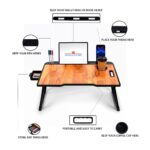 Study Table Bed Table Premium Laptop Table/Foldable and Portable Wooden/Writing Desk for Office/Home/School (Wood Cotted) - Image 8