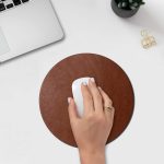 DailyObjects Orb Mouse Pad | Extended for Laptop, for PC, and Wireless Mouse | Handcrafted | Anti-Slip, Anti-Skid | Large Premium Vegan Leather Finish for Home, Office, Gaming - Tan - Image 2