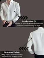 Leriya Fashion Men's Formal Button Down Shirt – Slim Fit Shirt's for Men | Textured Long Sleeve Polycotton| Business & Meeting Ready (Available in Plus Size) - Image 4