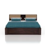 Ganpati Arts Sheesham Wood Mayor King Size Bed with Headboard Box Storage for Bedroom Living Room Wooden Double Bed Palang (Walnut Finish) - Image 3