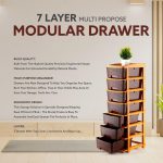 7XL Plastic Modular Drawer System for Home, Office, Hospital, Parlor, School, Doctors, Home and Kids, Product Dimension When Asembeled (30Cmx37Cmx105Cm) (Chocolate Brown, 7XL) - Image 5